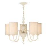 David Hunt Lighting Flemish 5Lt Chandelier Cream Complete with Shades FLE0533